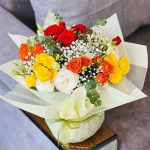 خرید دسته گل زرد و نارنجی