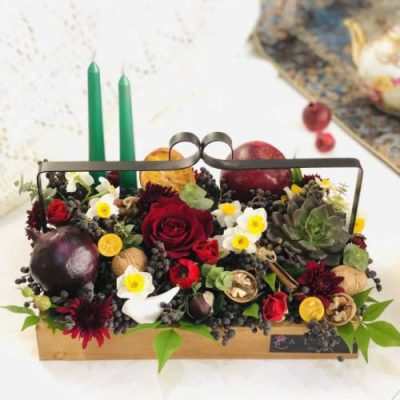 دیزاین گل شب یلدا گلفروشی در استادمعین تهران