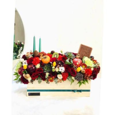 سفره گل شب یلدا ساده گلفروشی در هفت تیر تهران
