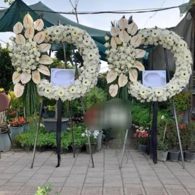 تاج گل تسلیت برای مسجد امام جعفر صادق بلوار فردوس 477