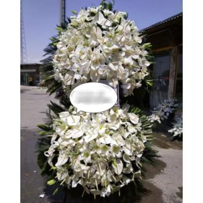 تاج گل دو طبقه برای مراسم ترحیم در مسجد امام جعفر صادق خیابان مطهری 538