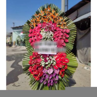 تاج گل یک طبقه برای مراسم یادبود در مسجد امام جعفر صادق خیابان ملاصدرا 627