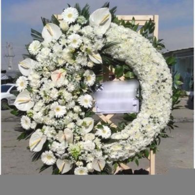 تاج گل یک طبقه برای مراسم یادبود در مسجد امام جعفر صادق خیابان انقلاب 587