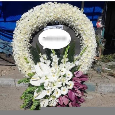 تاج گل یک طبقه برای مراسم یادبود در مسجد امام جعفر صادق خیابان شریعتی 622
