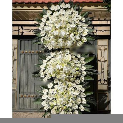 تاج گل یک طبقه برای مراسم یادبود در مسجد امام جعفر صادق میدان فلسطین 342