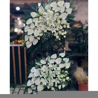 تاج گل دو طبقه برای مراسم ختم در مسجد امام جعفر صادق خیابان مطهری 744