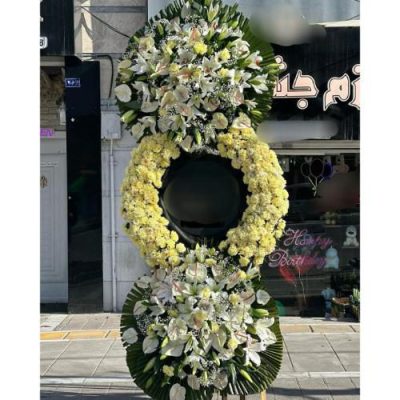 تاج گل دو طبقه برای مراسم ختم در مسجد امام جعفر صادق خیابان ملاصدرا 810