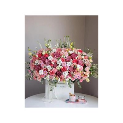 باکس گل طبیعی با تزئینات زیبا برای مادر 4147