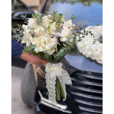 سبد گل سفید برای مادر زن عزیز 4279