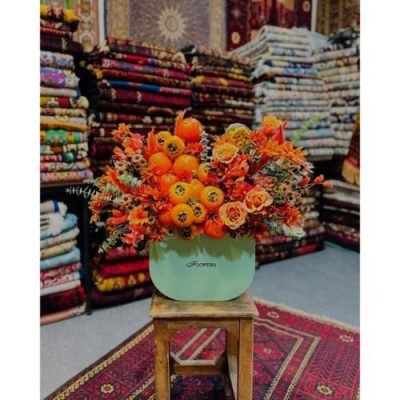 سبد گل شب یلدا با گل رز و گل‌های بهاری 5024