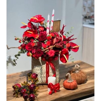سبد گل شب یلدا برای تبریک به پسر و دختر 5047