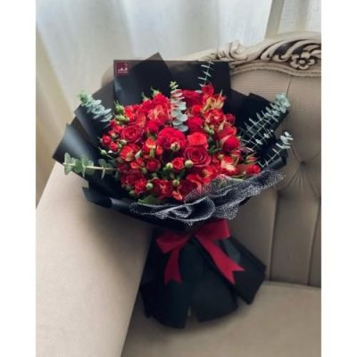 گل شاخه‌ای رز صورتی برای روز عشق 5219