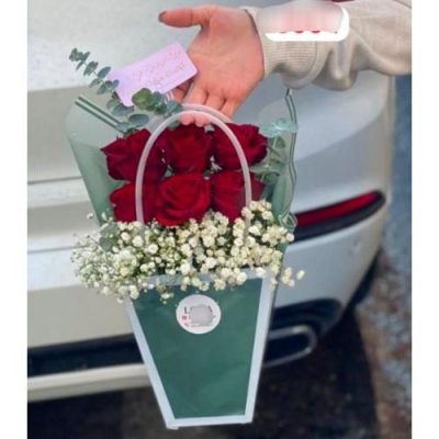 گل شاخه‌ای با گل‌های میخک و لاله 5218
