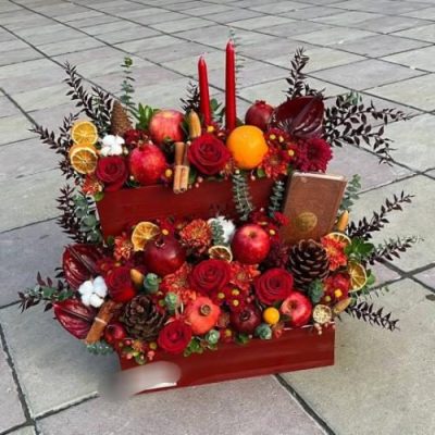 سبد گل شب یلدا برای هدیه به پسر عزیز 5039