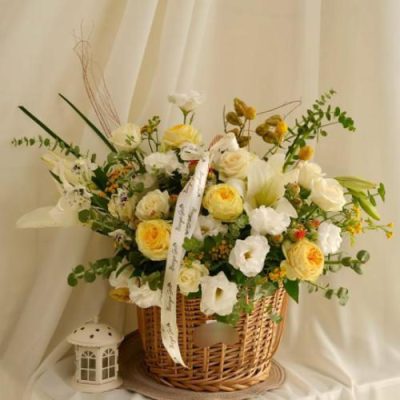 سبد گل گل عروس و آنتوریوم برای روز مادر 4596