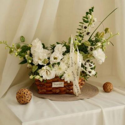 سبد گل ژیپسوفیلا و آنتوریوم برای روز زن 4598