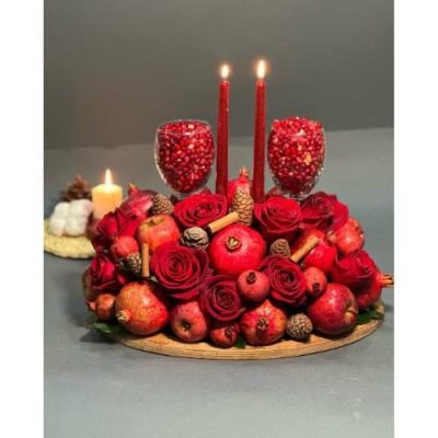 سبد گل شب یلدا برای تبریک به دختر با گل‌های شاداب 5059