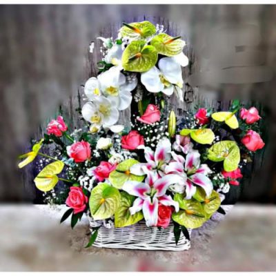 سبد گل بابونه و هورتانسیا برای روز مادر 4605