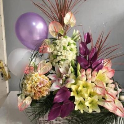 سبد گل رنگارنگ برای مادر شوهر در روز 4729