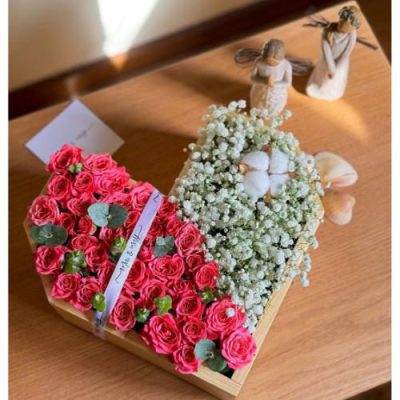 باکس گل رز مینیاتوری و مریم برای روز مادر 4446
