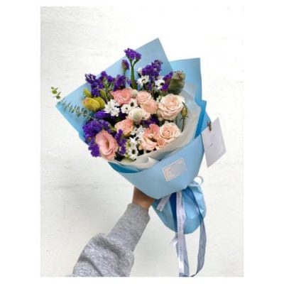 دسته گل گل عروس و گلایول برای روز مادر 4497